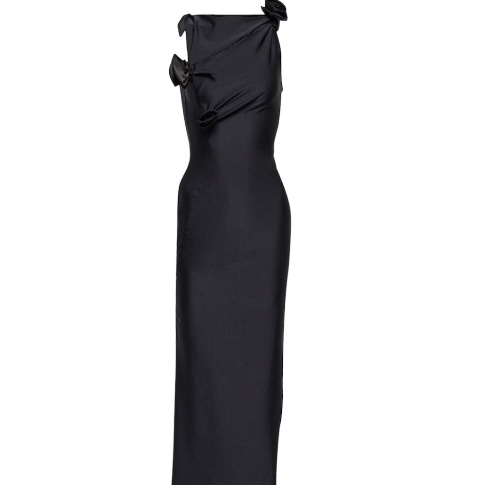 Coperni - Asymmetrical flower-detail midi dress